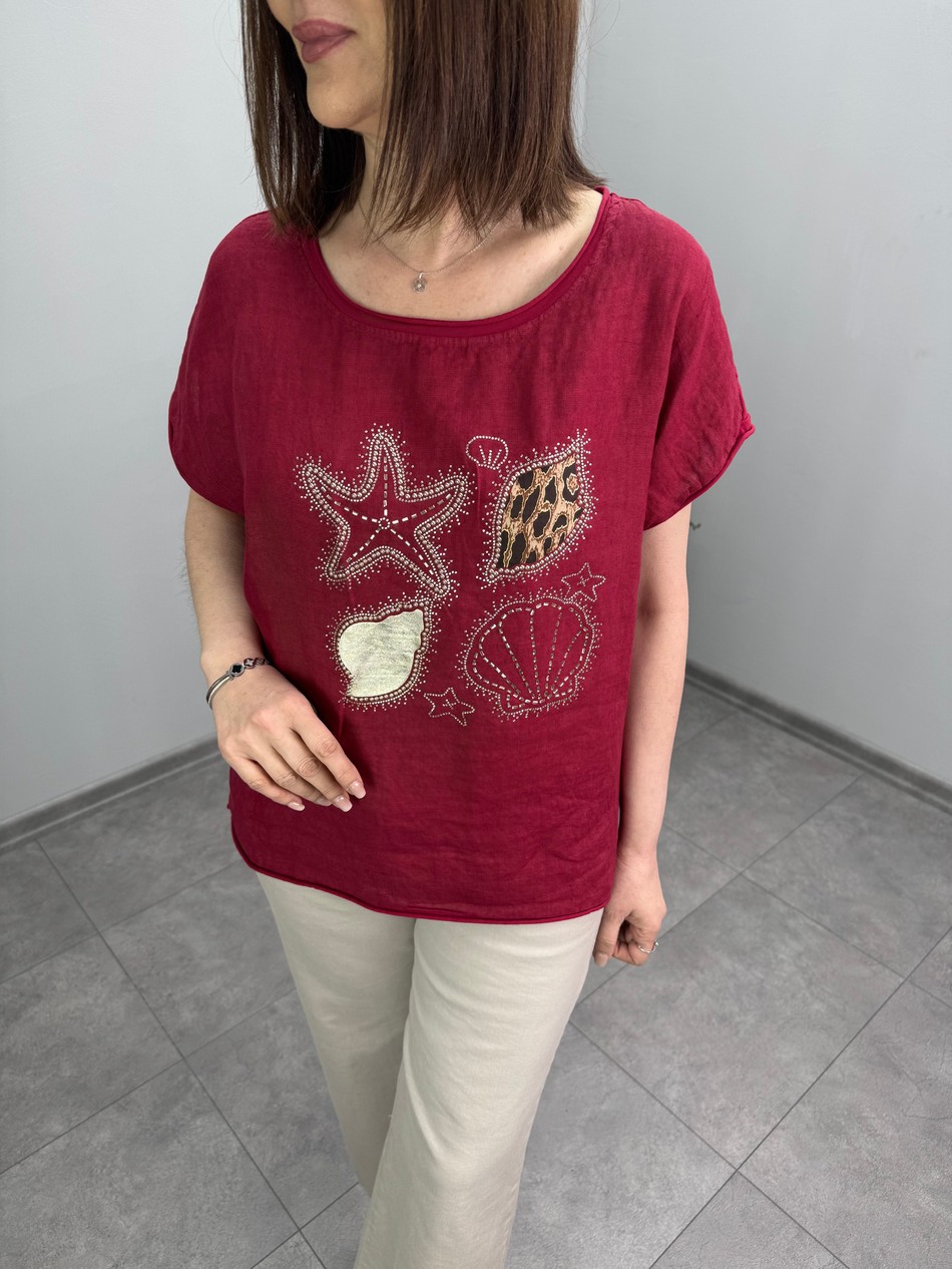 Önü Taşlı İthal Bluz 3463