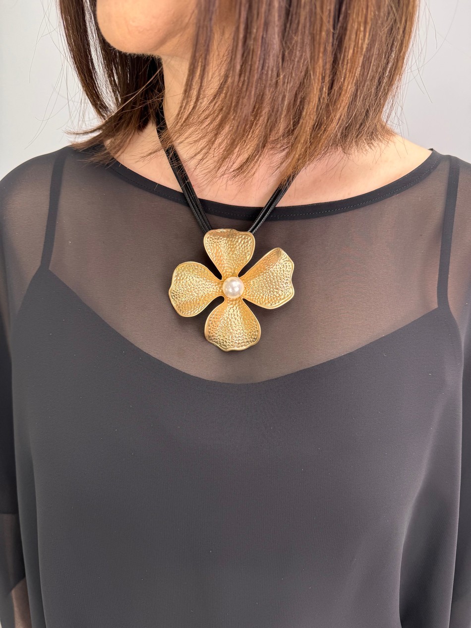 İthal Gold Çiçek Kolye 3365