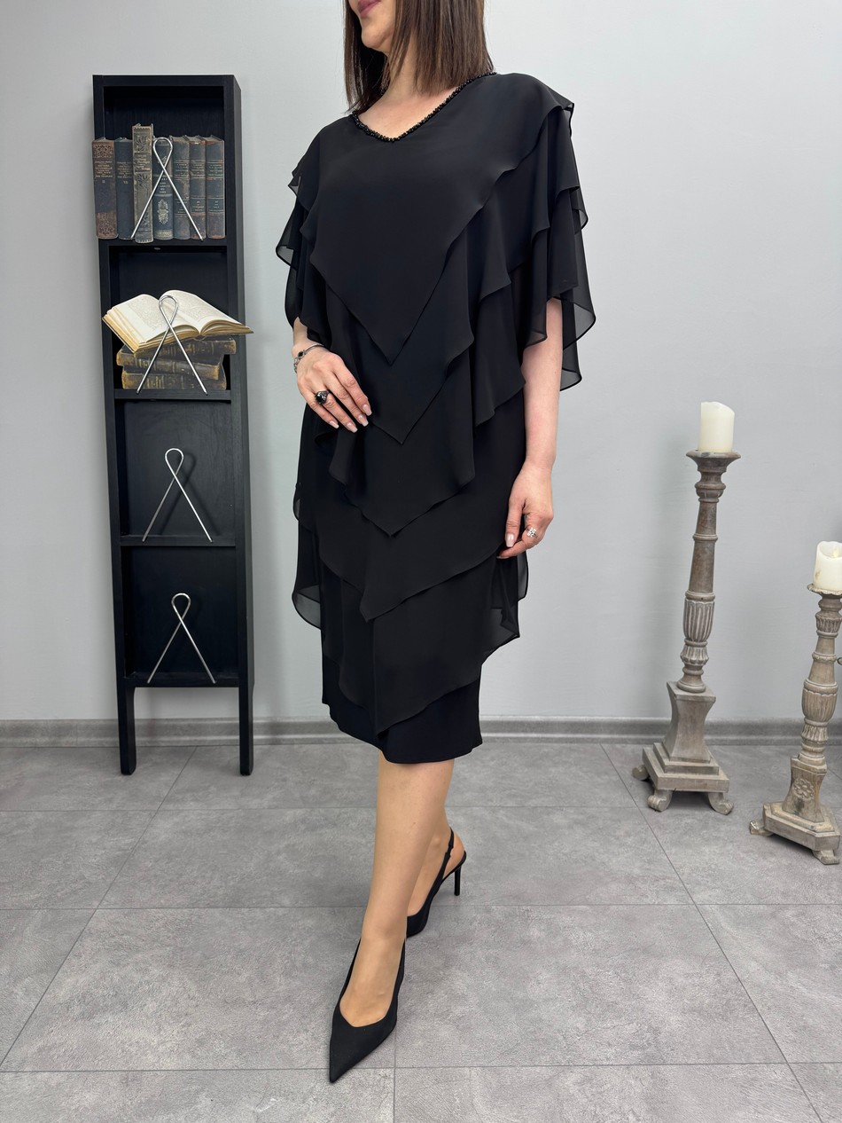 Kat Kat Şifon Abiye Elbise 3417