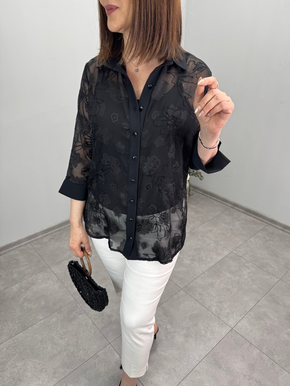 Yakma Şifon Gömlek Takım 3521