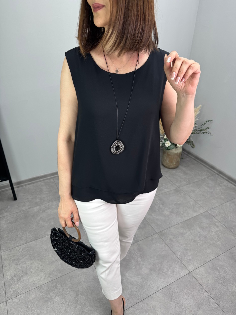 Çift Kat Şifon Bluz 3592