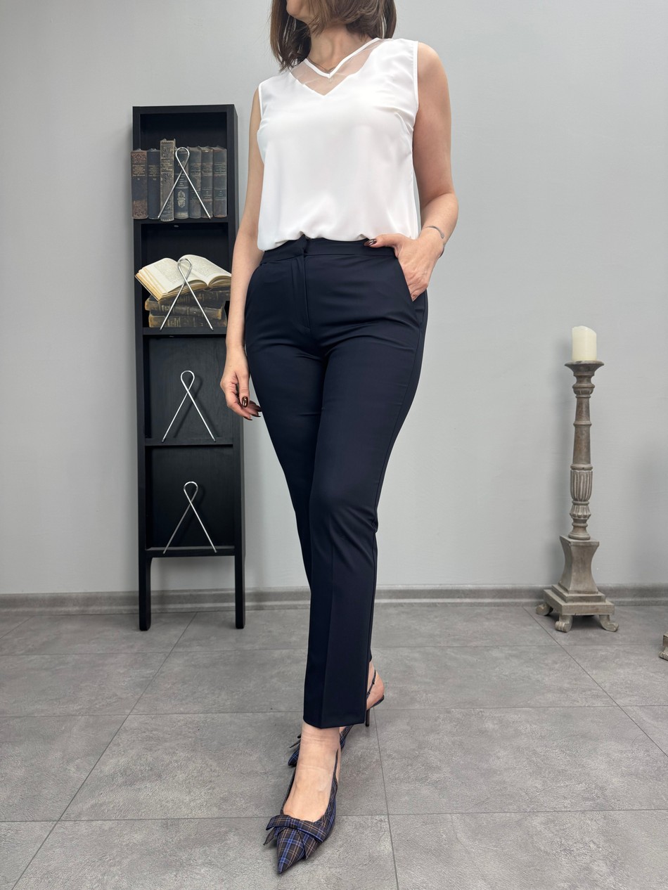 Double Kumaş Boru Paça Pantolon 3997