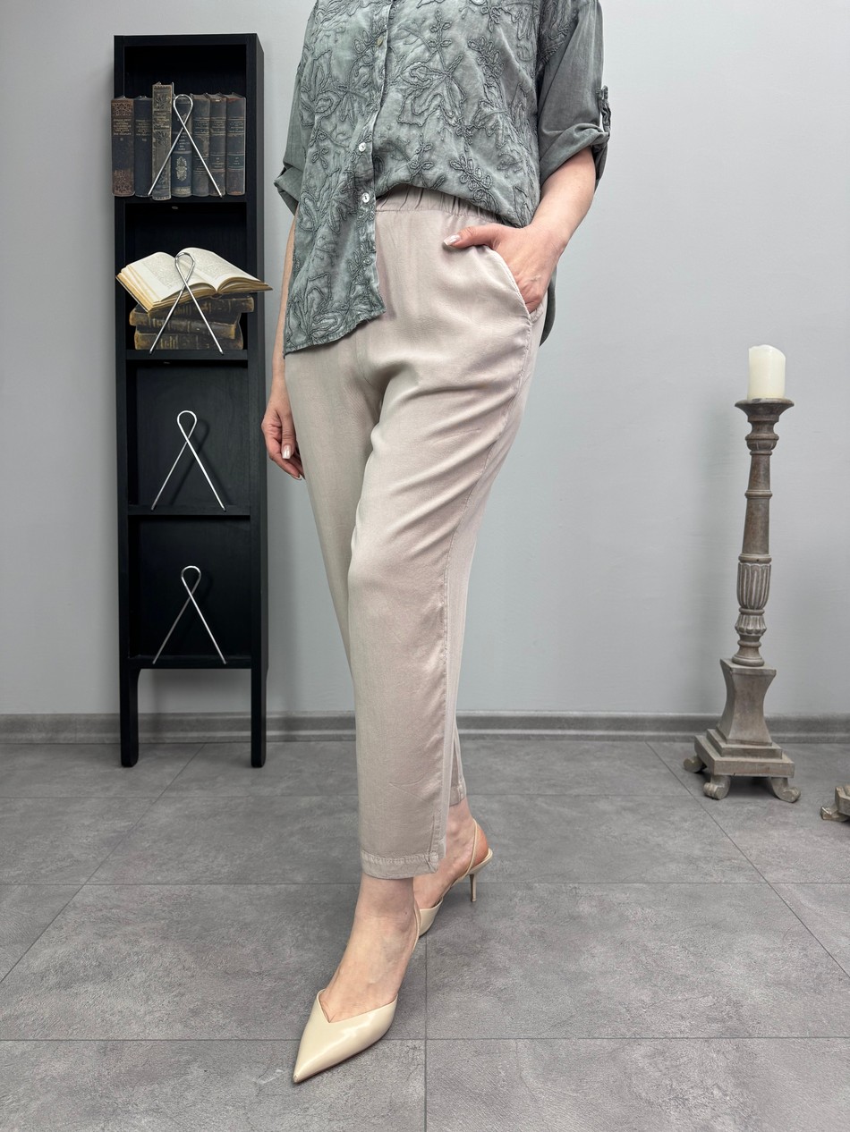 Belden Lastikli Tencel Pantolon 3414