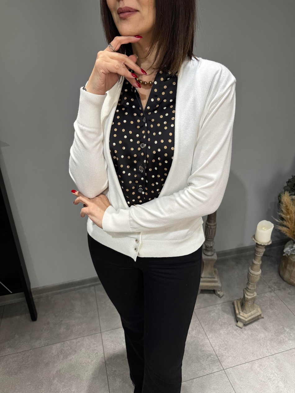 İçi Gömlek Detaylı Triko Hırka 2968