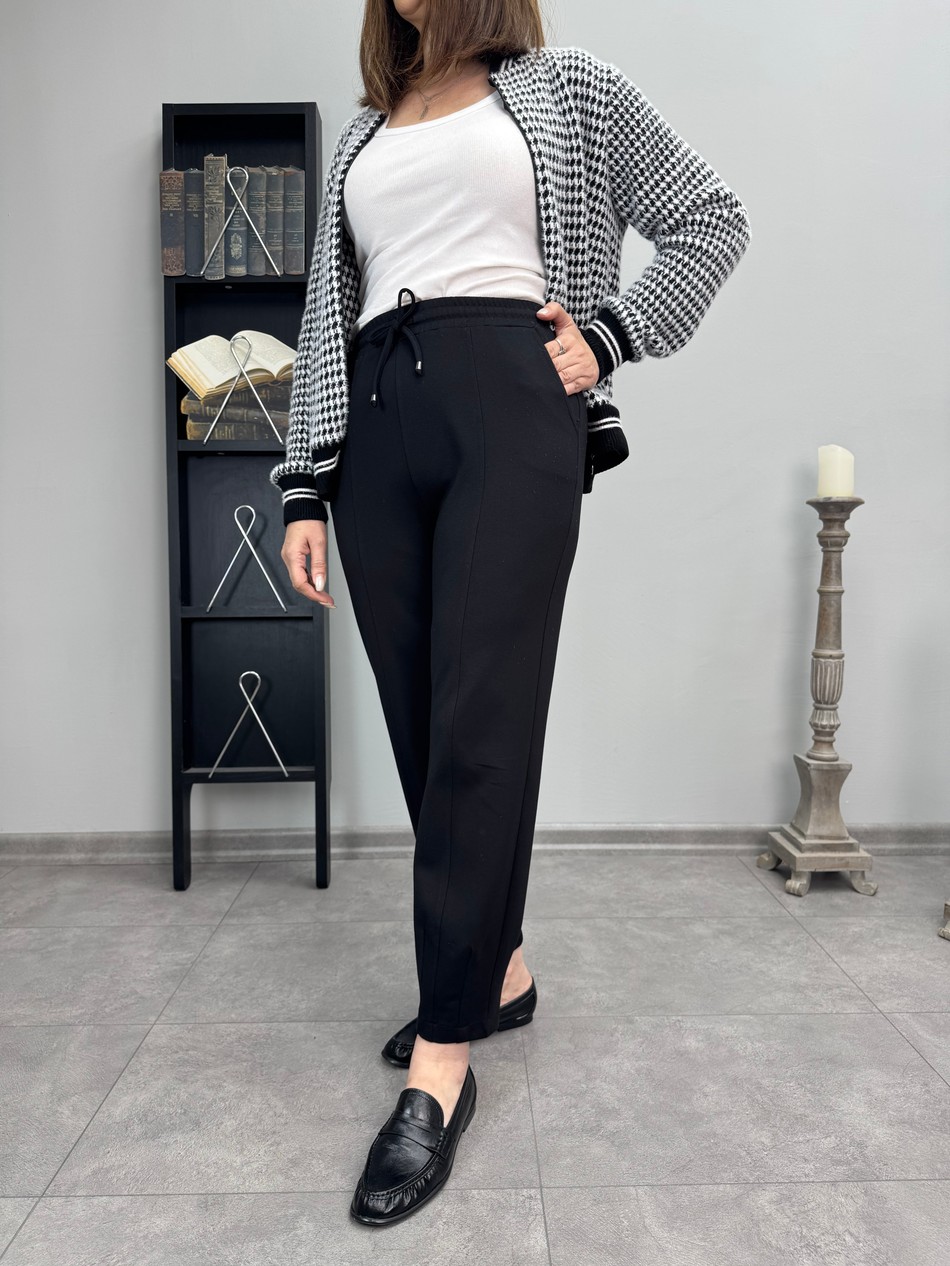Paçası Pensli Çelik Örme Pantolon 3978