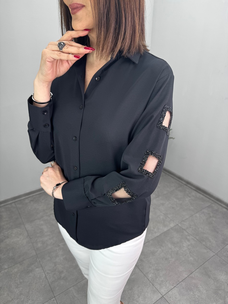 Pencere Detaylı Tasarım Gömlek 3335