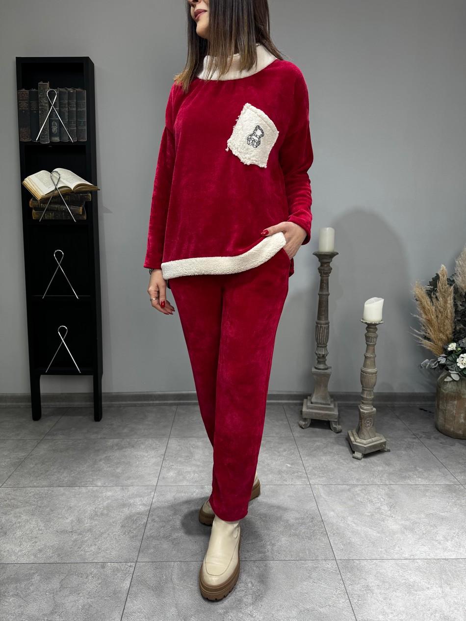 Cebi Taş İşlemeli Kadife Takım 2938