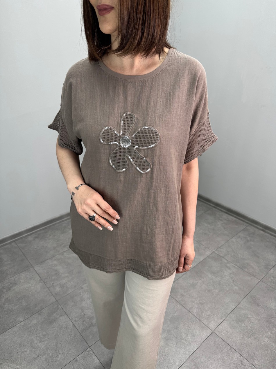 Yıkamalı Pamuk Keten Bluz 3399