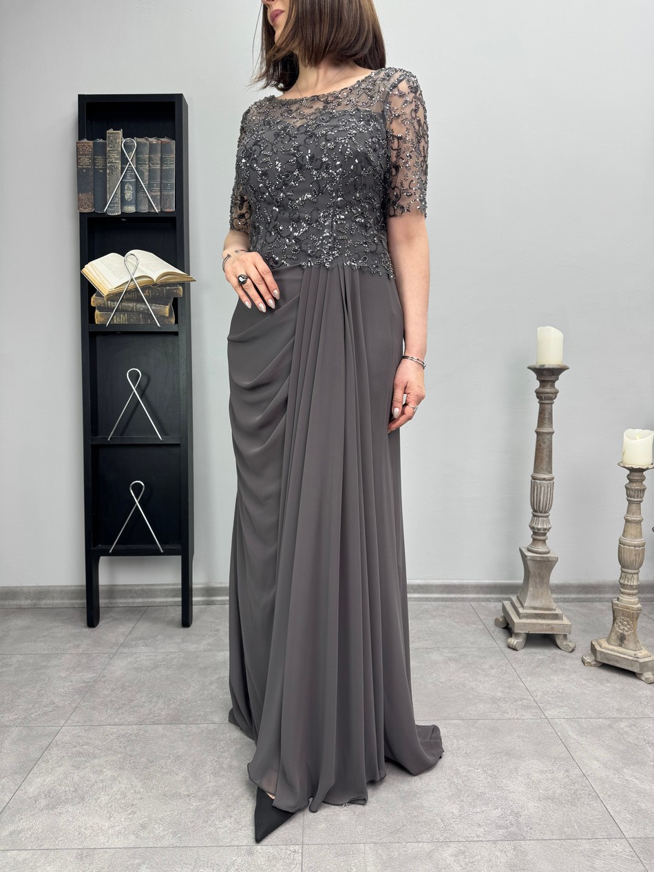 Şifon Abiye Elbise 3489