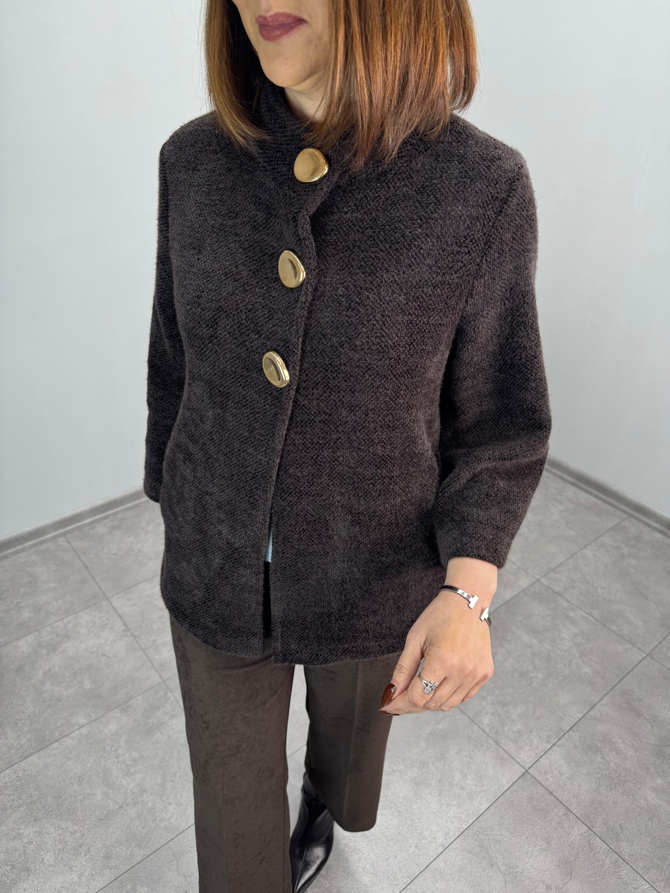 Üç Düğme Angora Hırka Ceket 4121