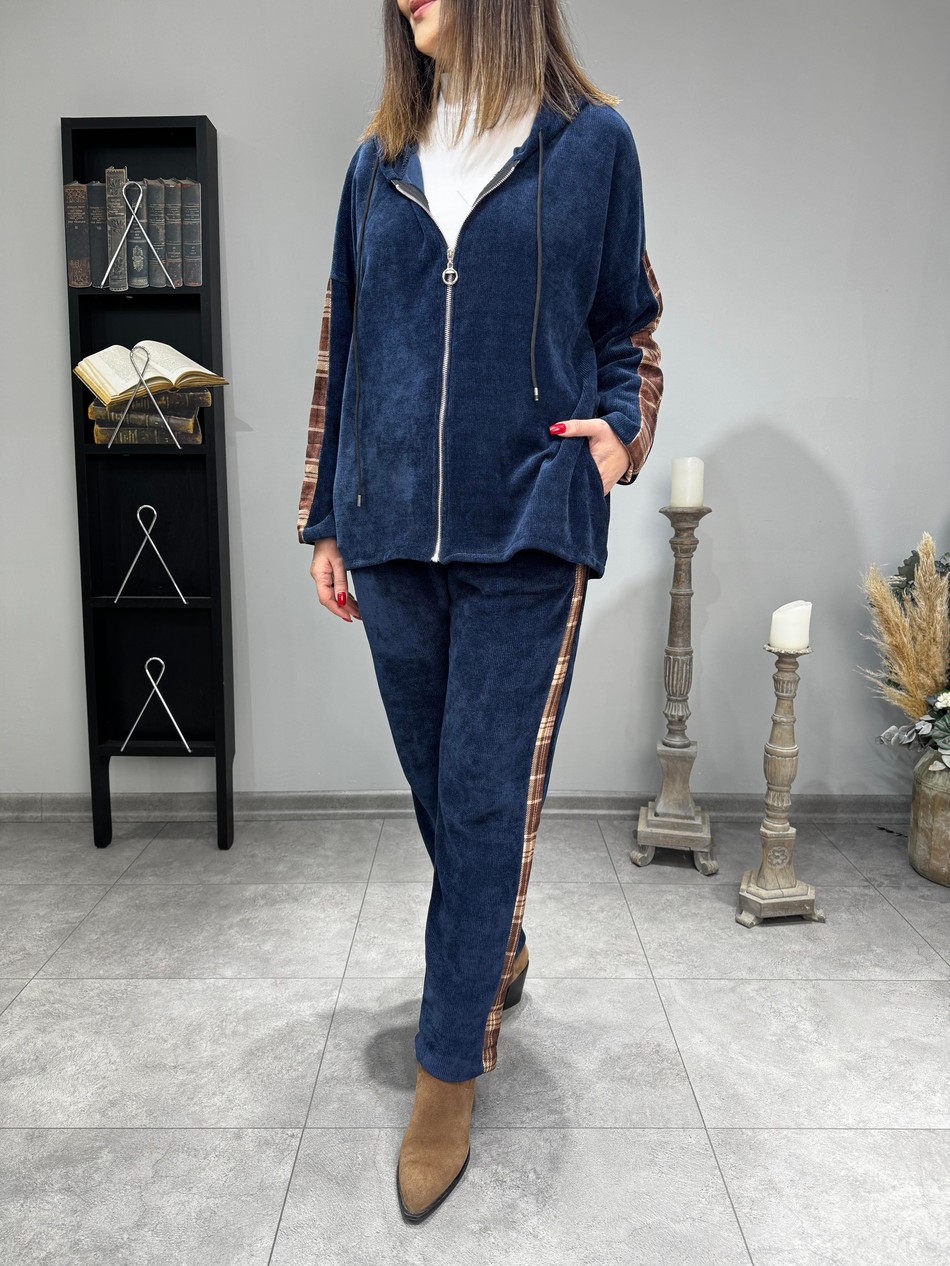 Oduncu Desen İthal Şönil Kadife Takım 2921