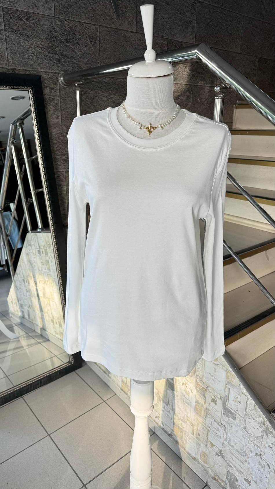 Basic Uzun Kol T Shirt 9432