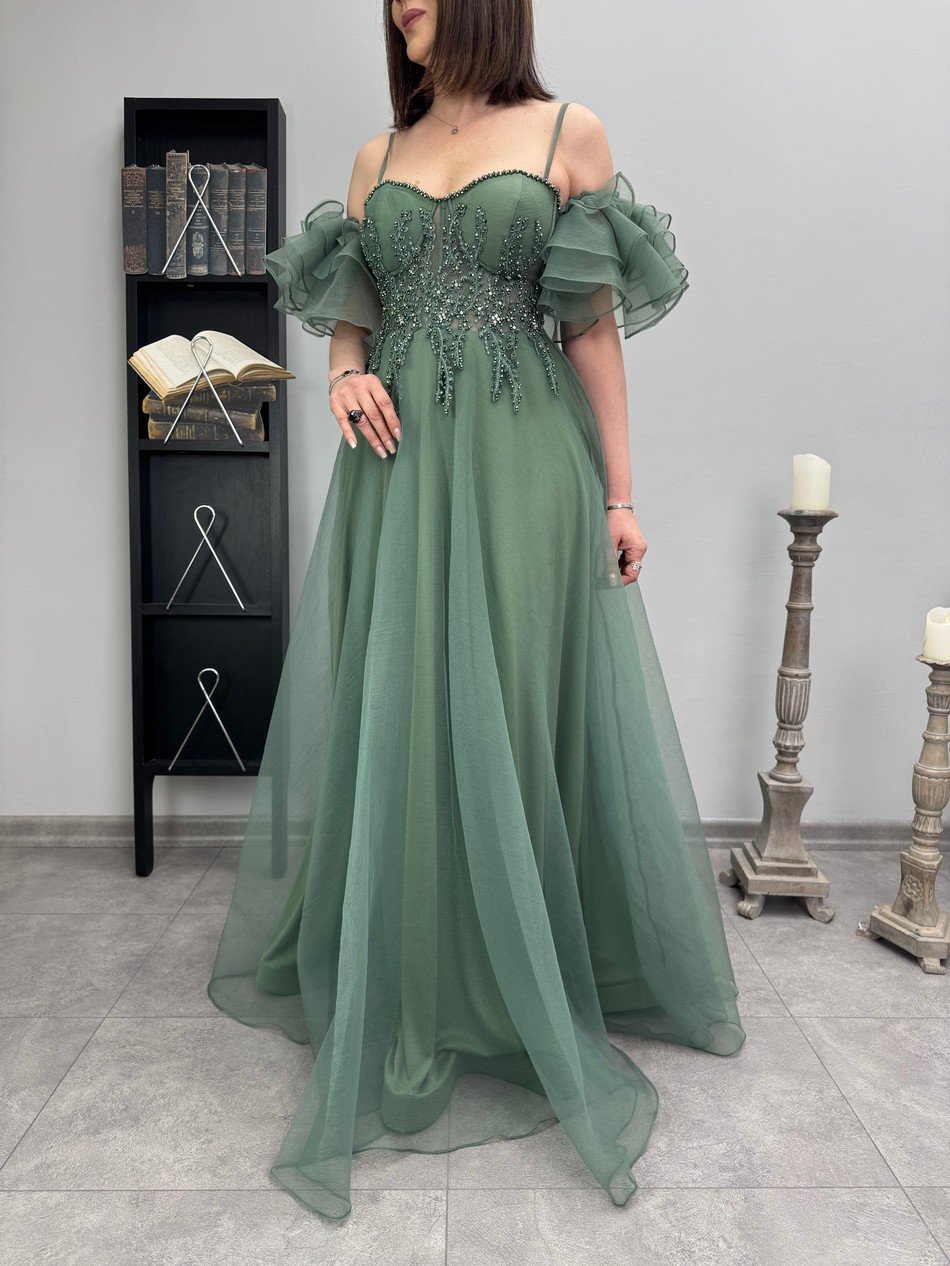 Organze Abiye Elbise 3482