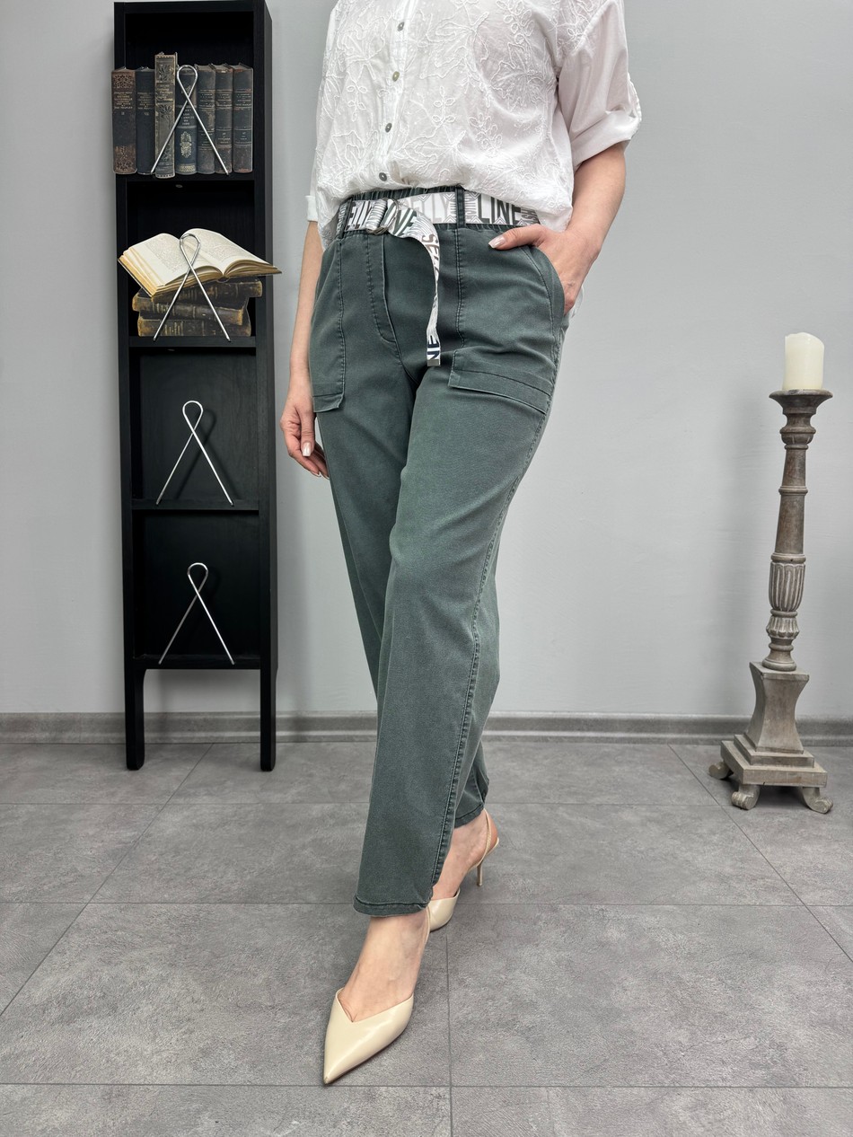Yıkamalı Pamuk Gabardin Pantolon 3412