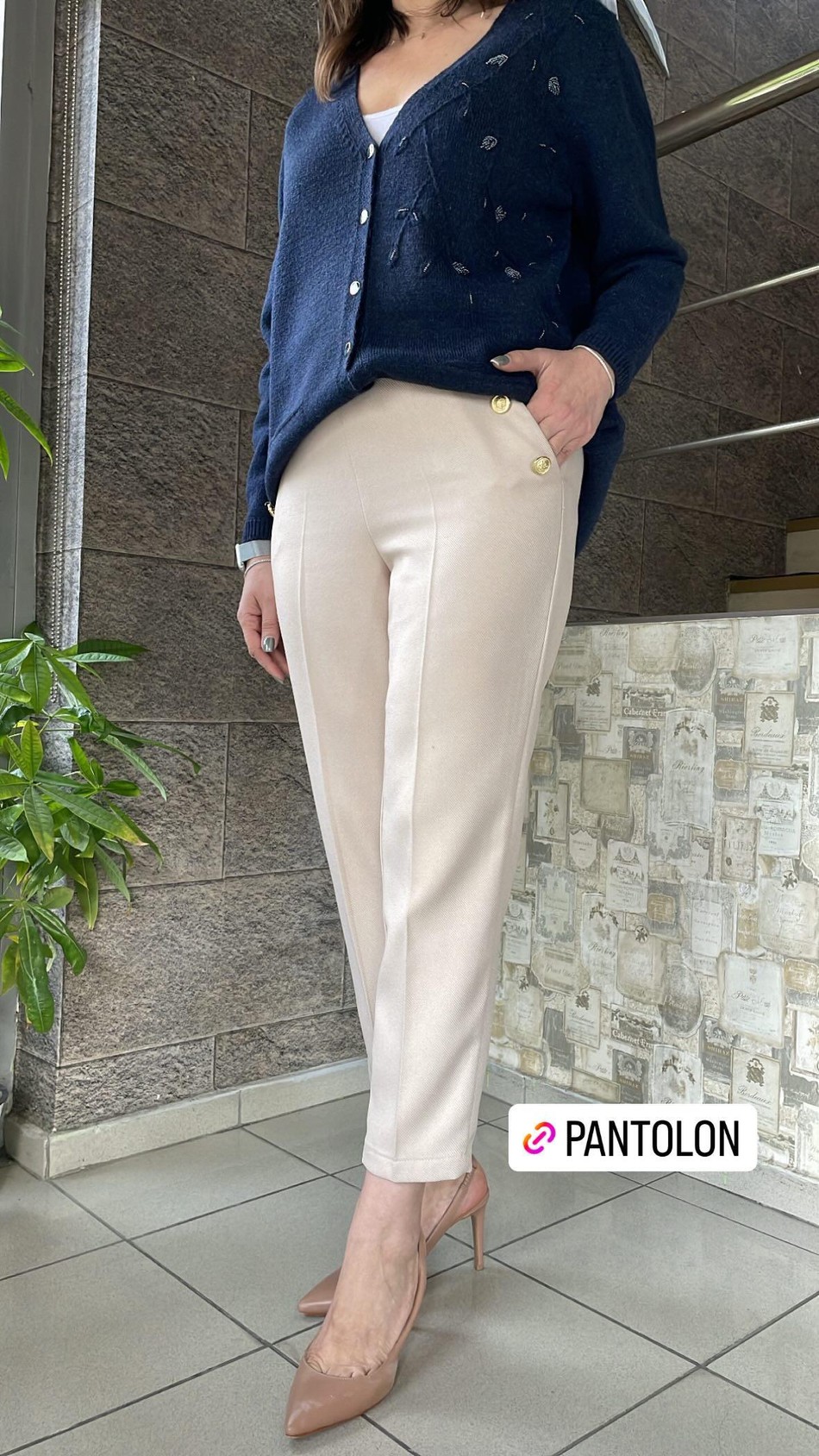 Cebi Düğme Detaylı Pantolon P462