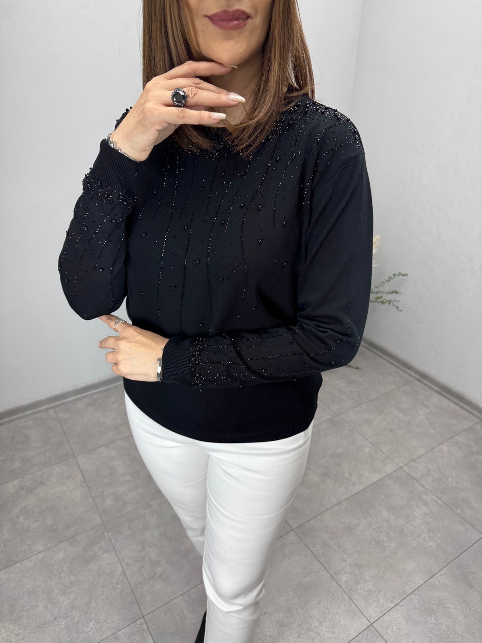 İnci Ve Taş Detaylı Triko 3919