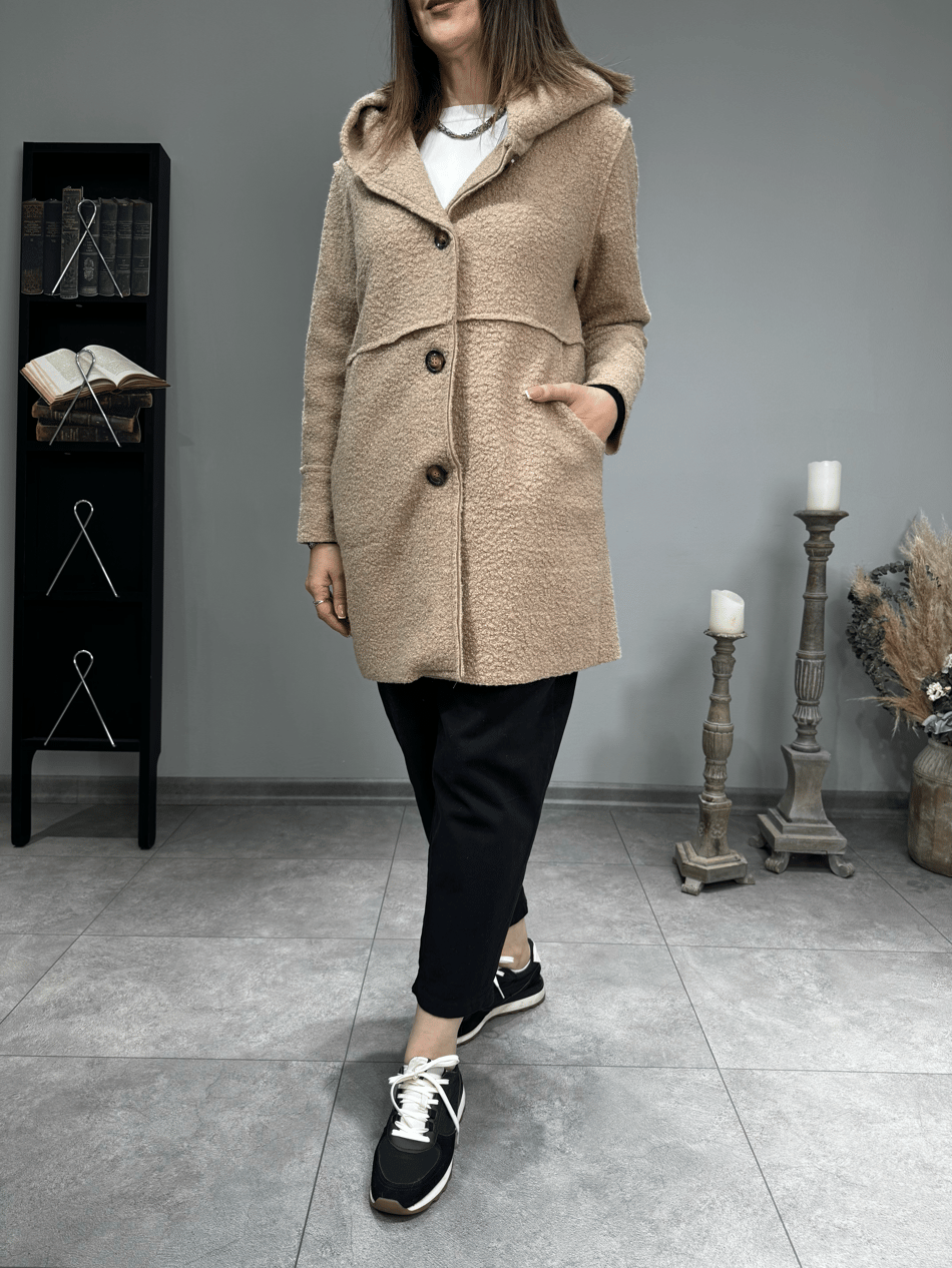 Düğmeli İthal Keçe Kaban 2649
