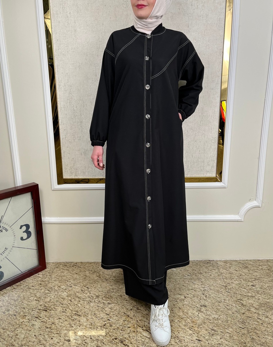 Düğmeli Trençkot 6131
