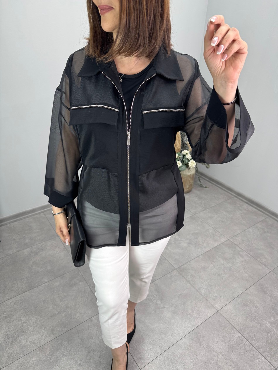 Organze Polo Yaka Ceket 3569