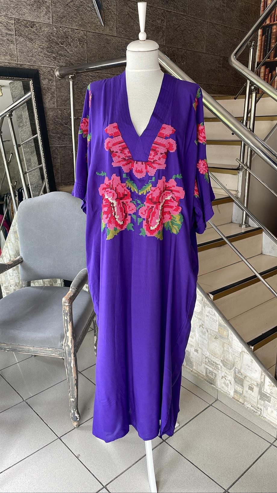 Etamin İşlemeli Elbise 9705