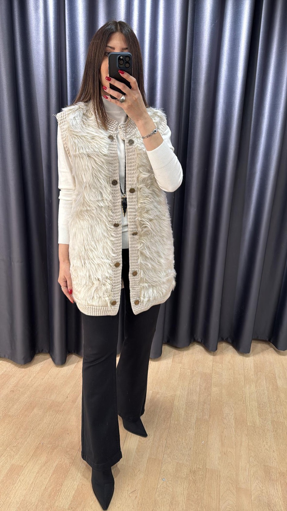 Arkası Triko Önü Kürk Yelek 2883