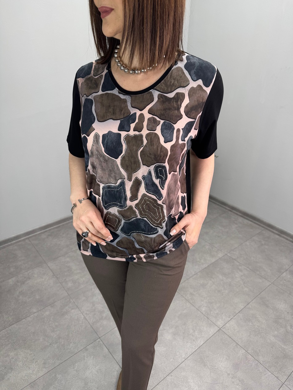 Geometrik Kesim Viscon Penye Bluz 3385