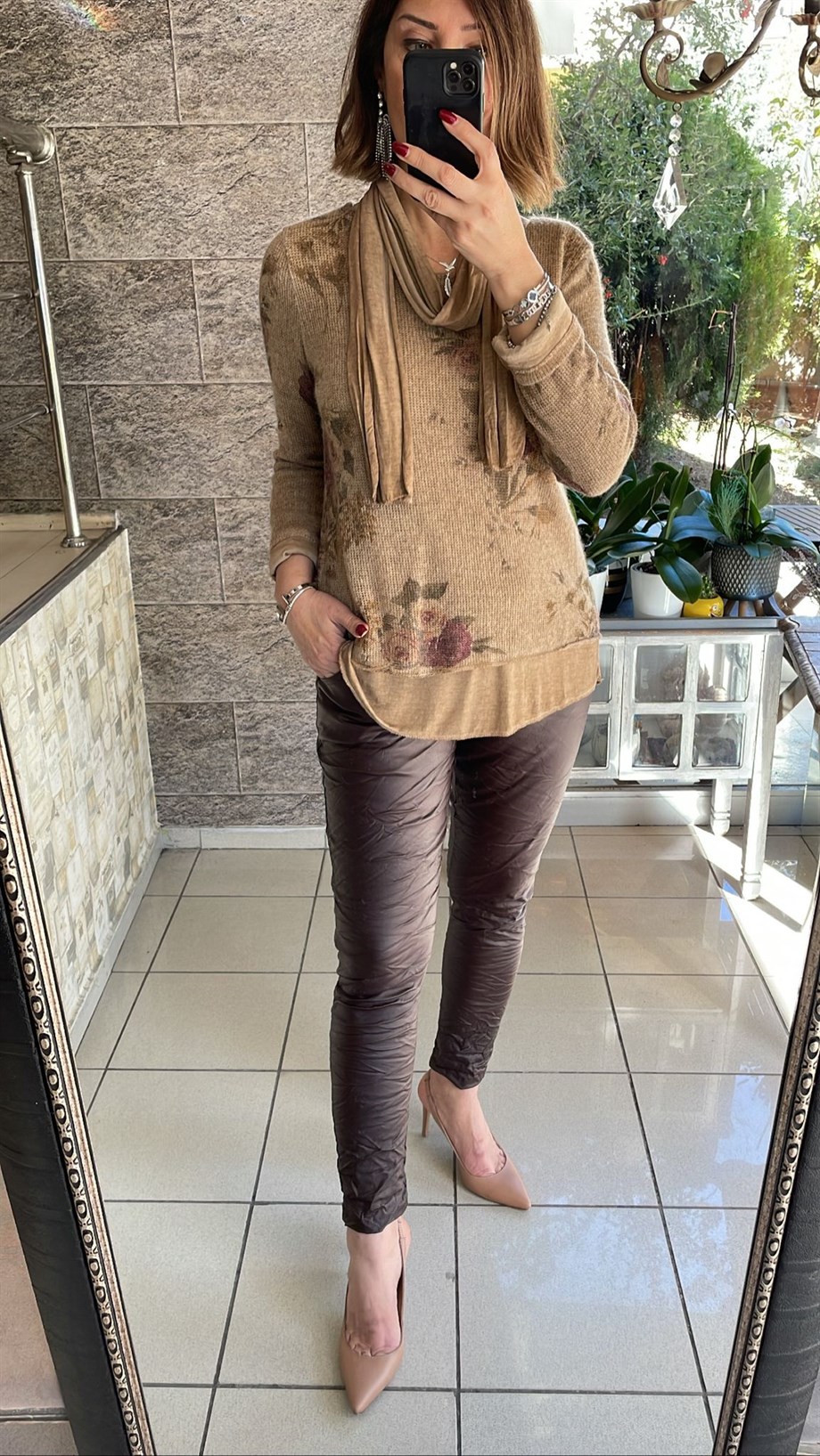 Fularlı Triko Bluz 3606