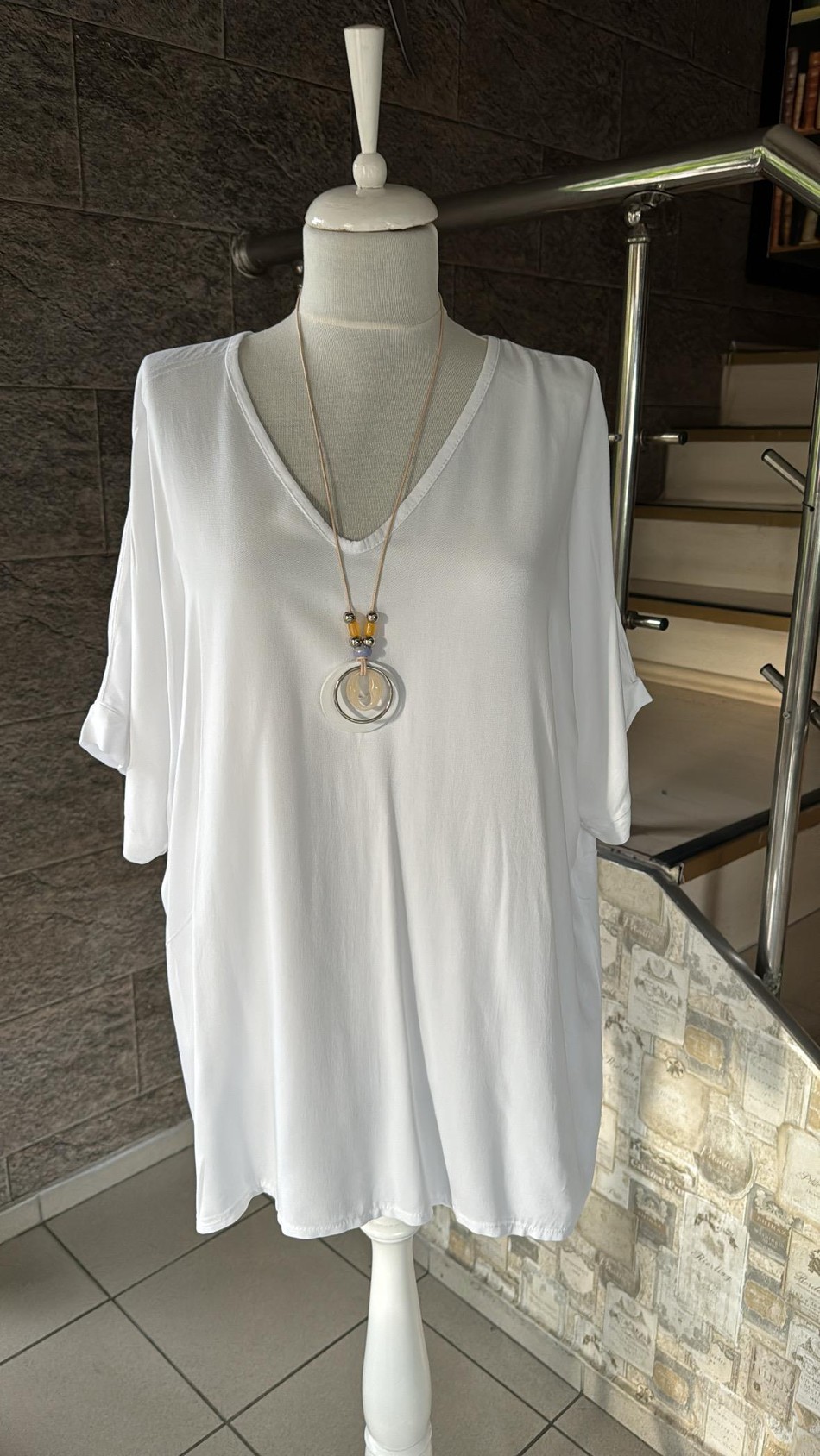 İthal Kolyeli Basic Bluz 0940