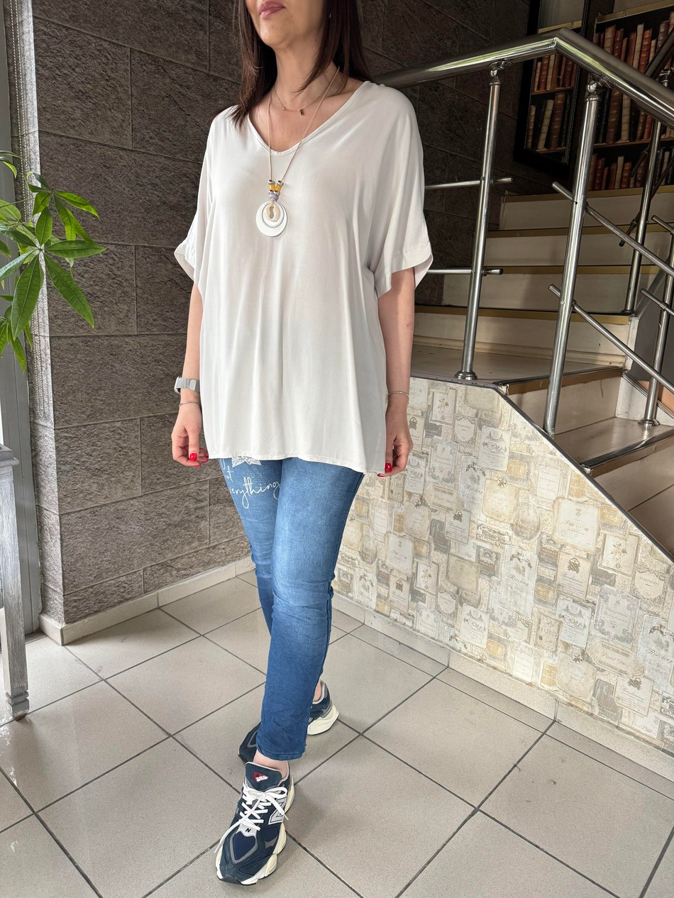 İthal Kolyeli Basic Bluz 0940