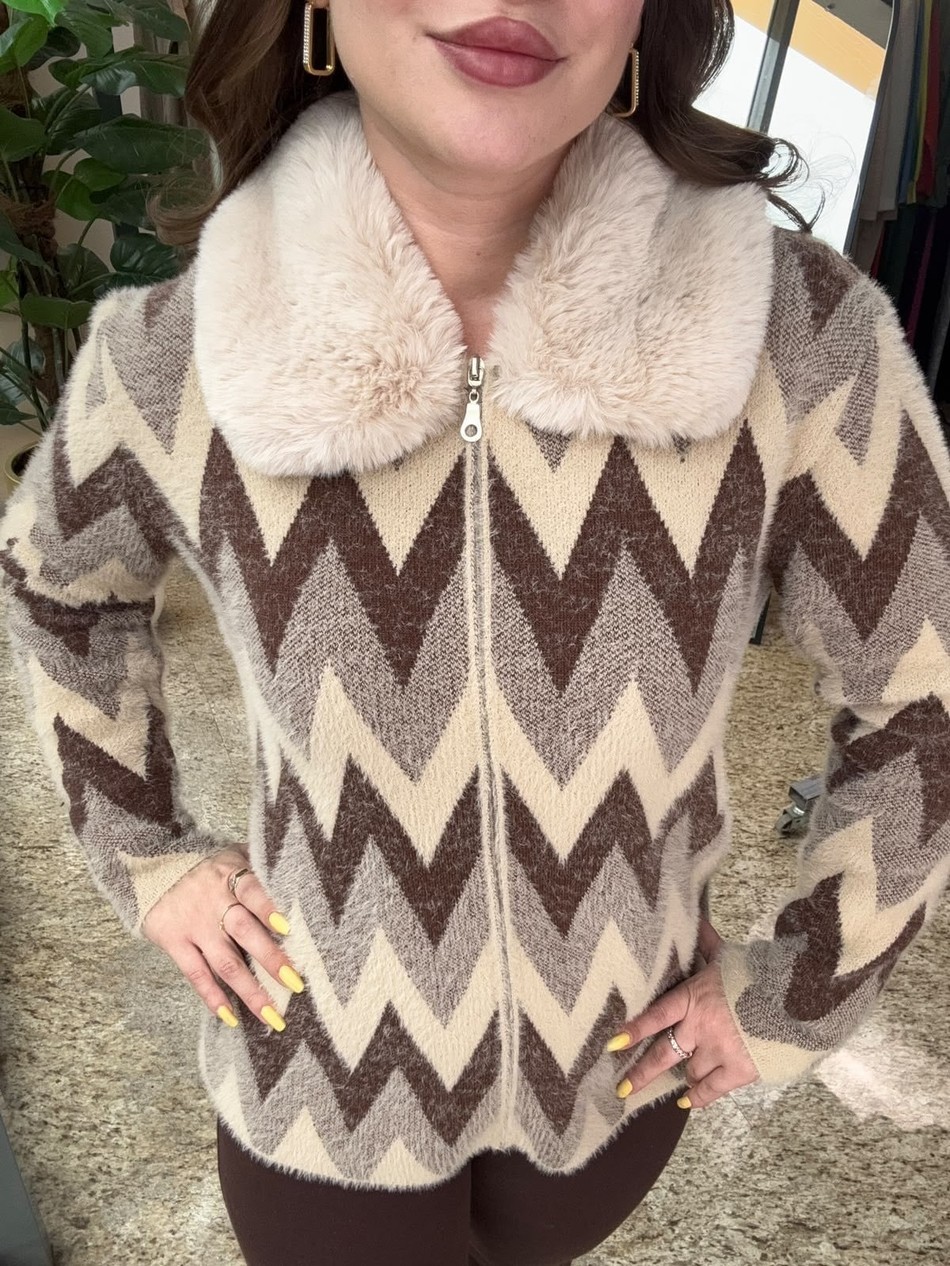 Kürklü Angora Hırka 9121