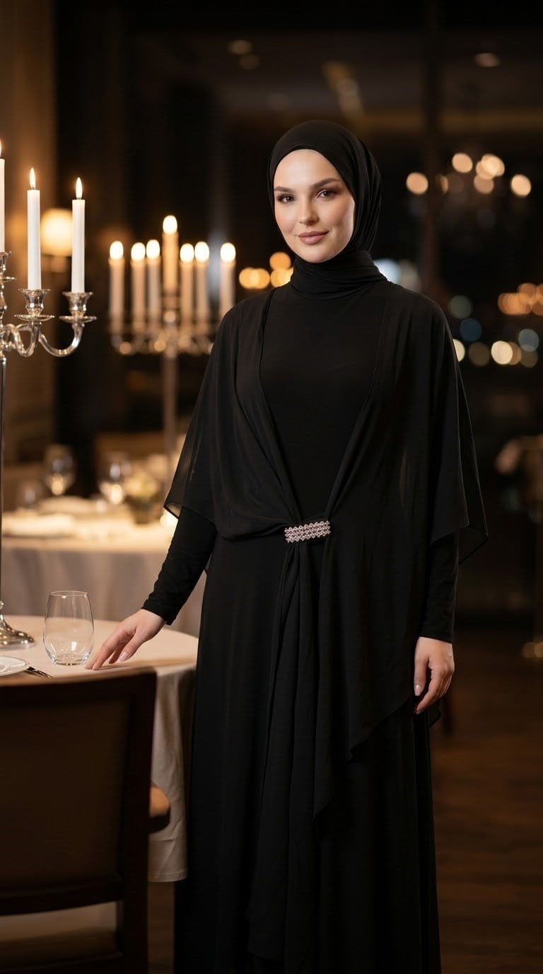 Pelerinli Abiye Takım A860