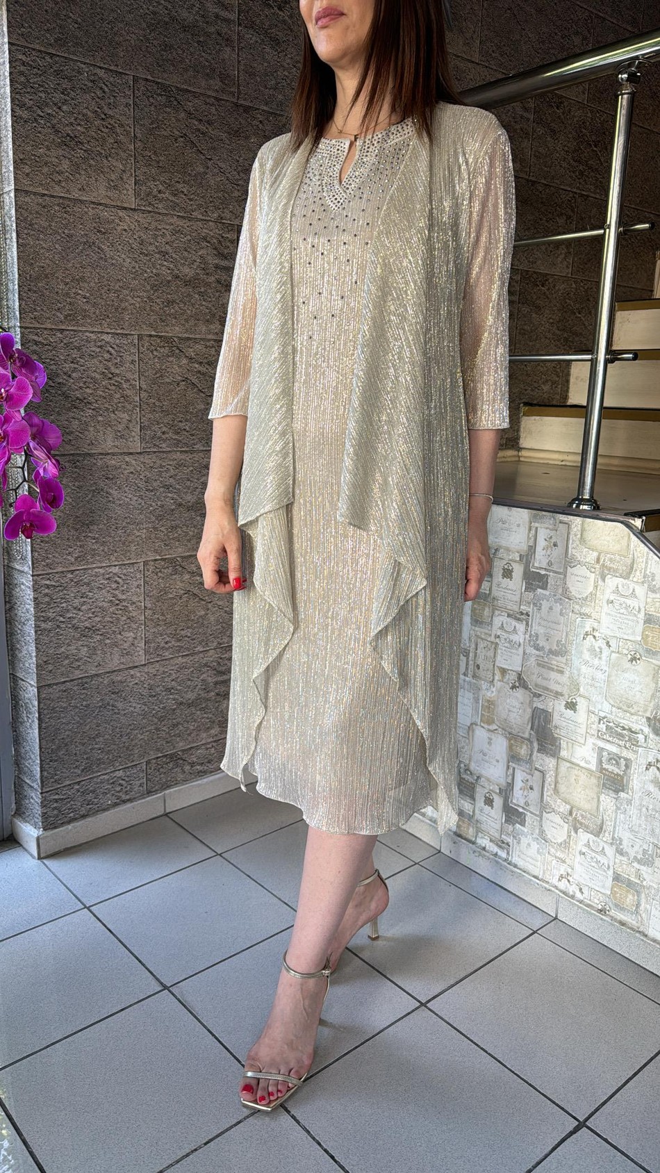 Pliseli Tül Elbise 8064