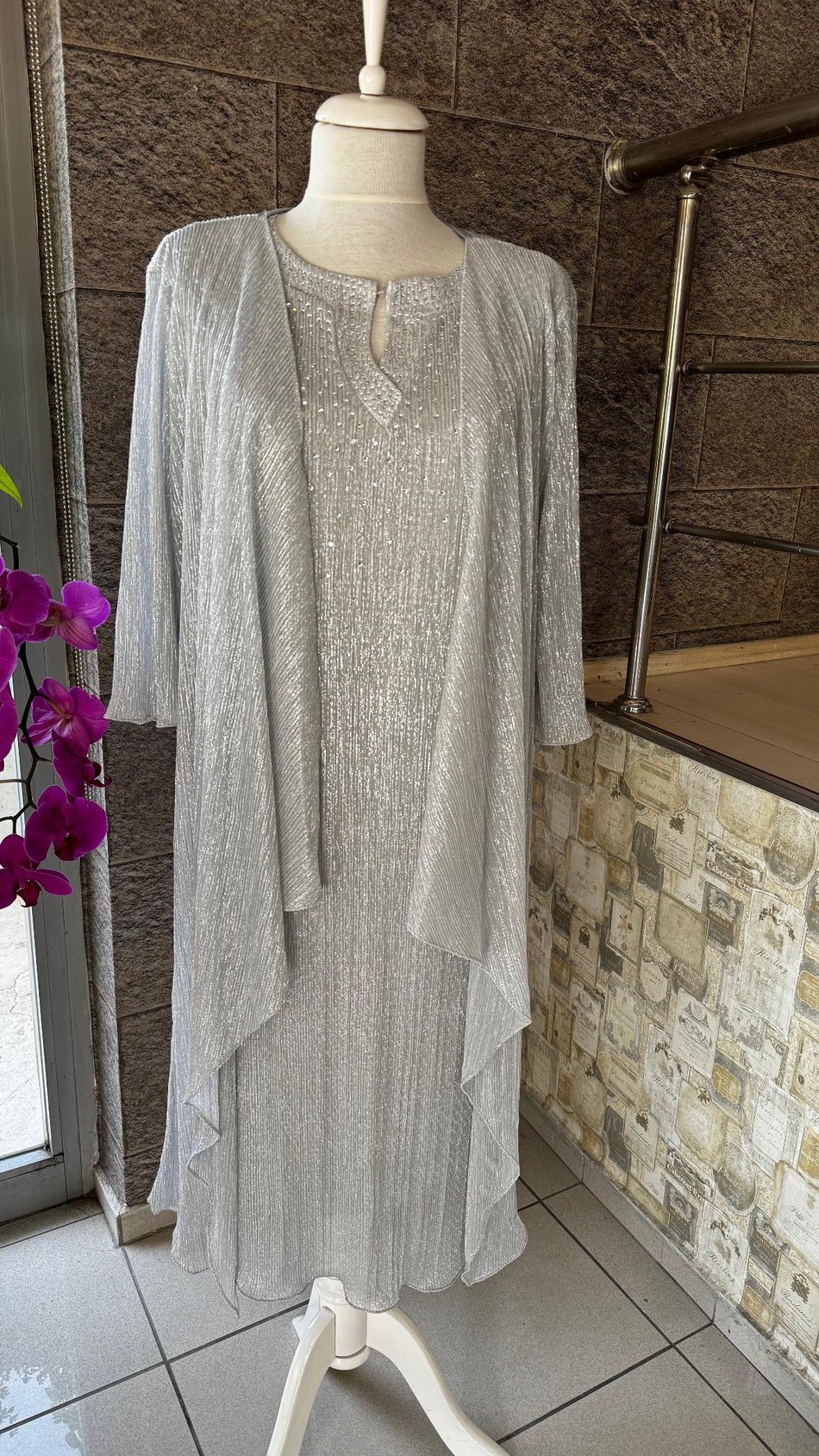 Pliseli Tül Elbise 8064