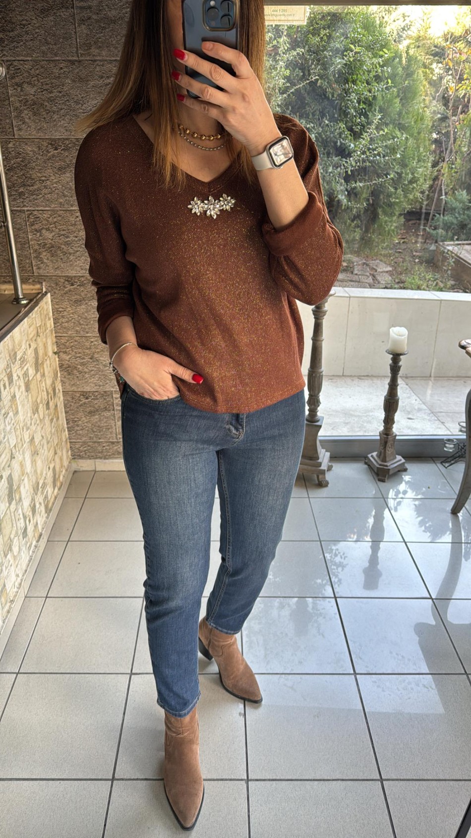 Simli Taşlı İthal Triko 4950