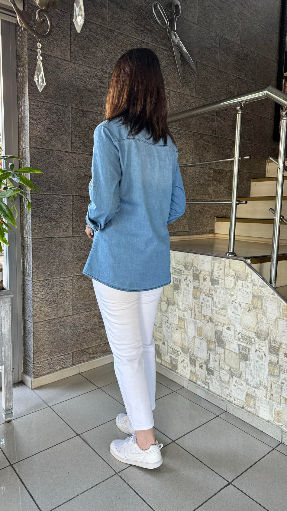 Taşlı Kot Gömlek 7580
