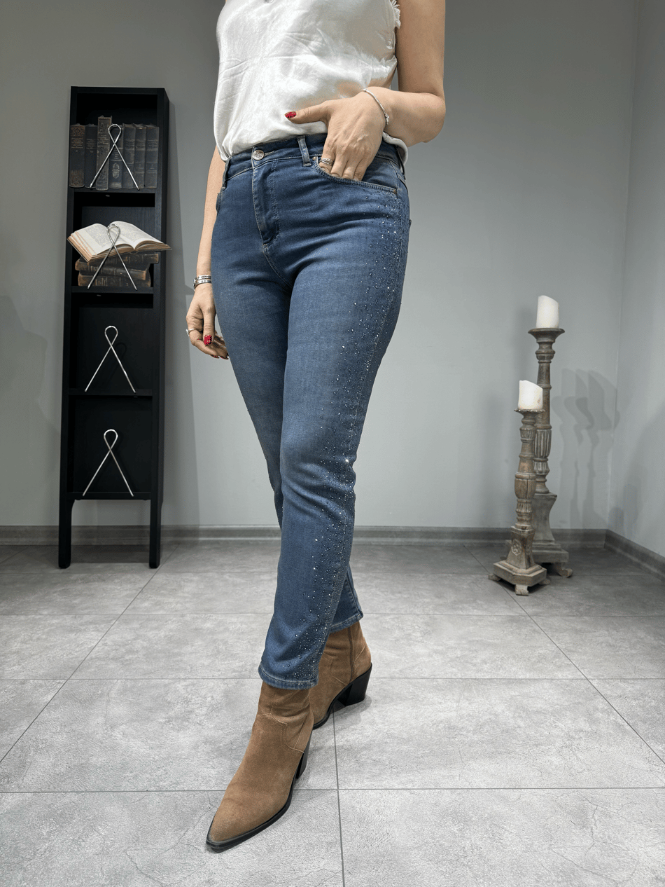 Taşlı Mom Jean p2242
