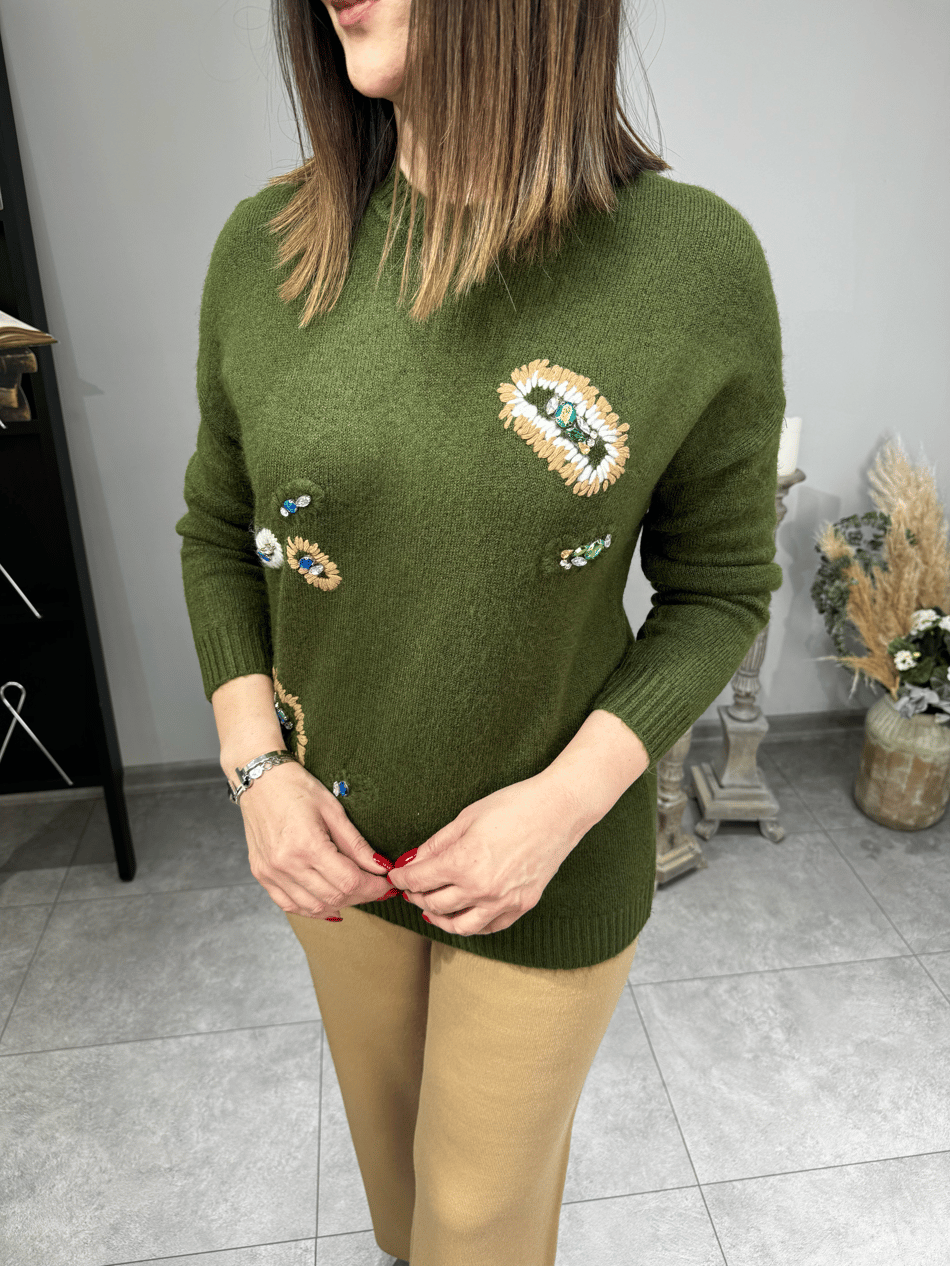 Üzeri Taşlı Triko 2262