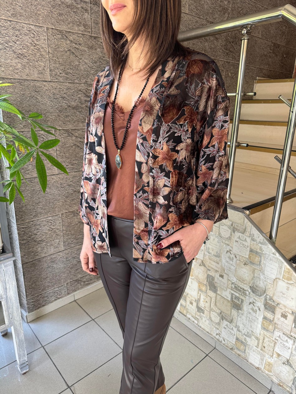 Yakma Kadife Kimono 5868