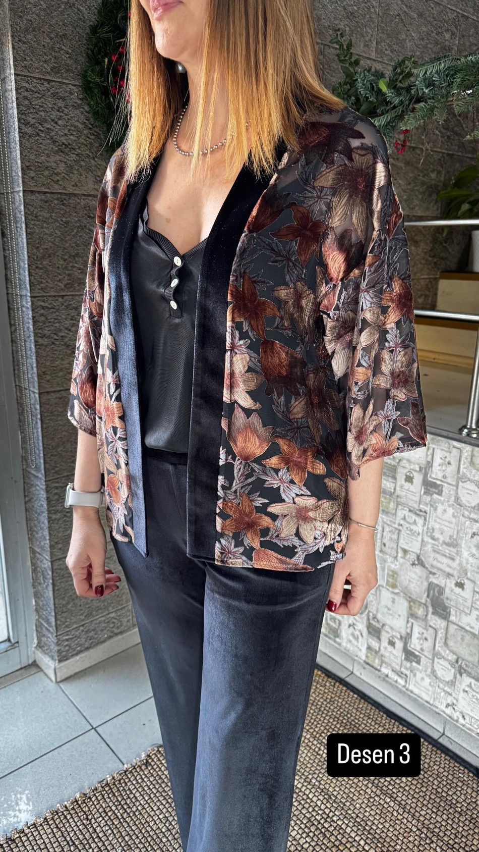Yakma Kadife Kimono 5868