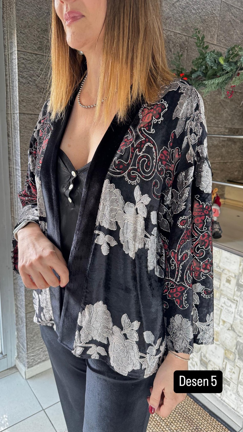 Yakma Kadife Kimono 5868