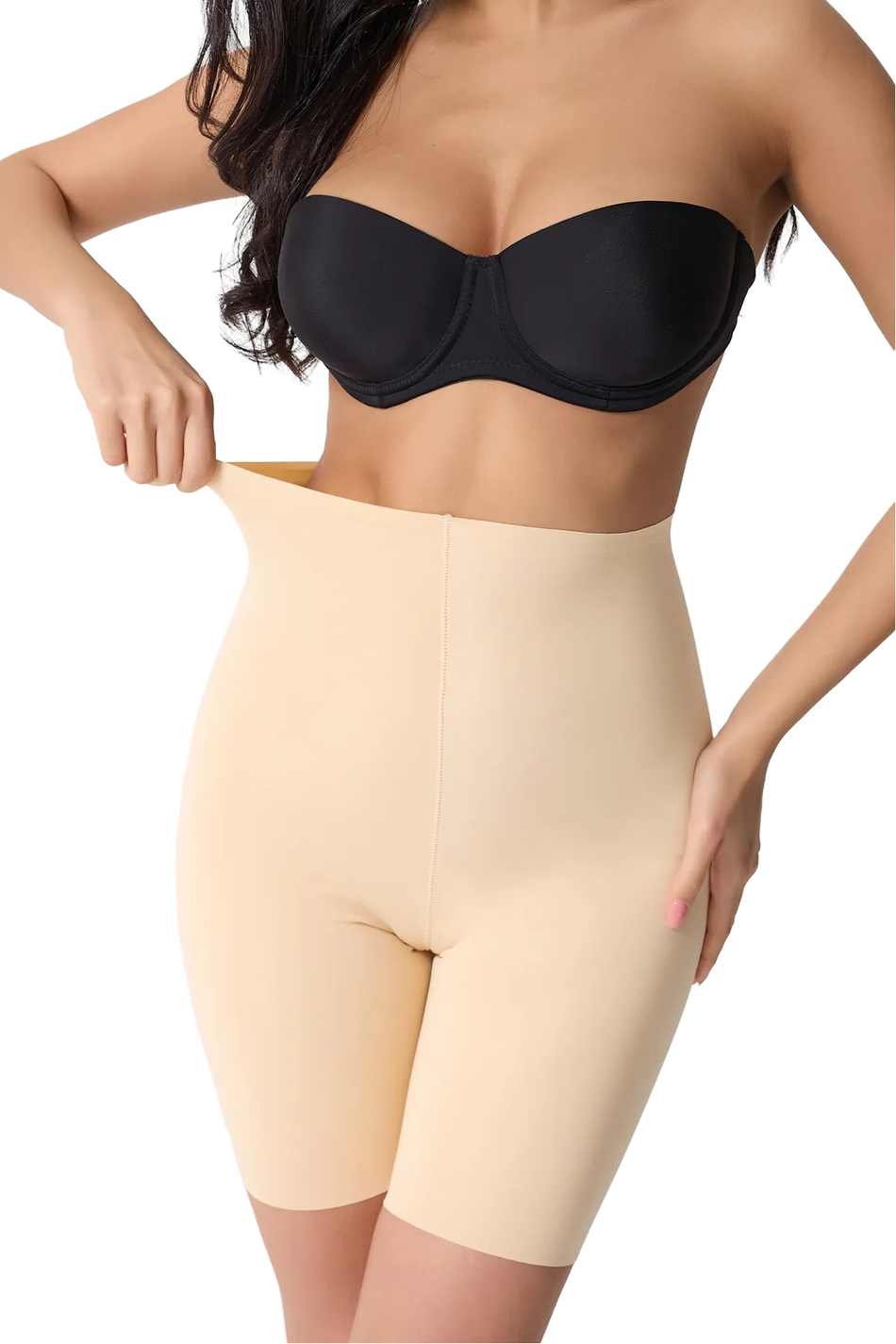 Bulut Dikişsiz Yüksek Bel Lazer Kesim Toparlayıcı Şort – Ten Rengi