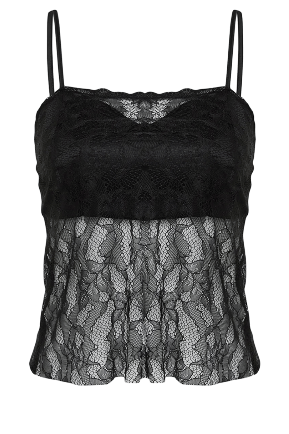 Dantel Siyah Astarlı Bluz