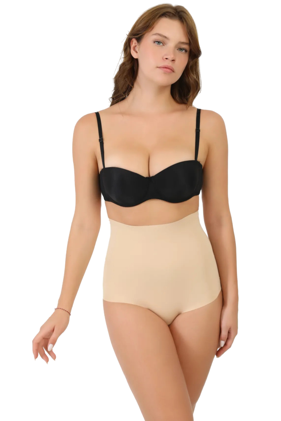 Yüksek Bel Toparlayıcı Etkili Dikişsiz Tanga Külot – Ten Rengi