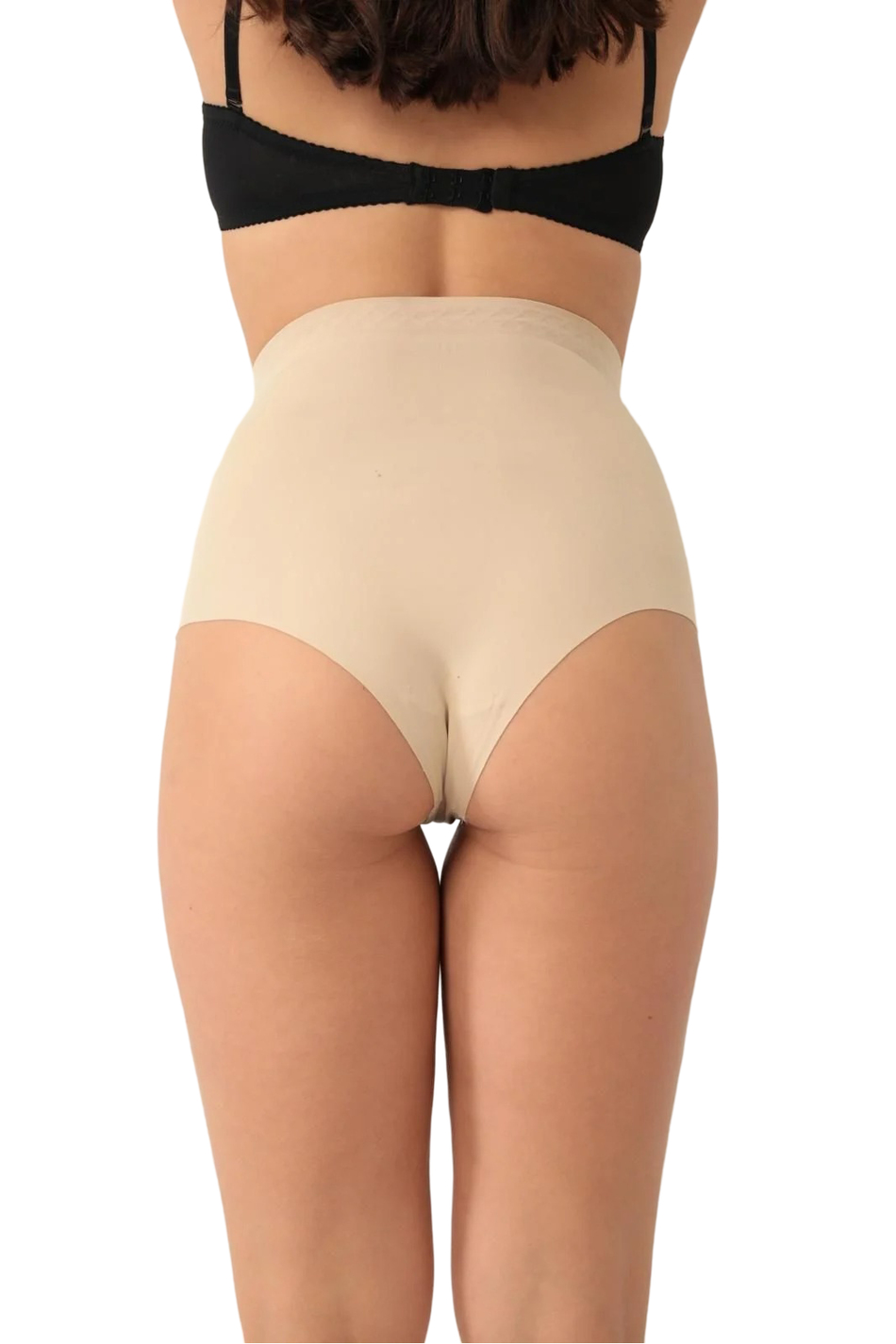 Yüksek Bel Toparlayıcı Etkili Dikişsiz Tanga Külot – Ten Rengi