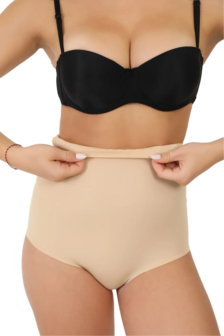 Yüksek Bel Toparlayıcı Etkili Dikişsiz Tanga Külot – Ten Rengi