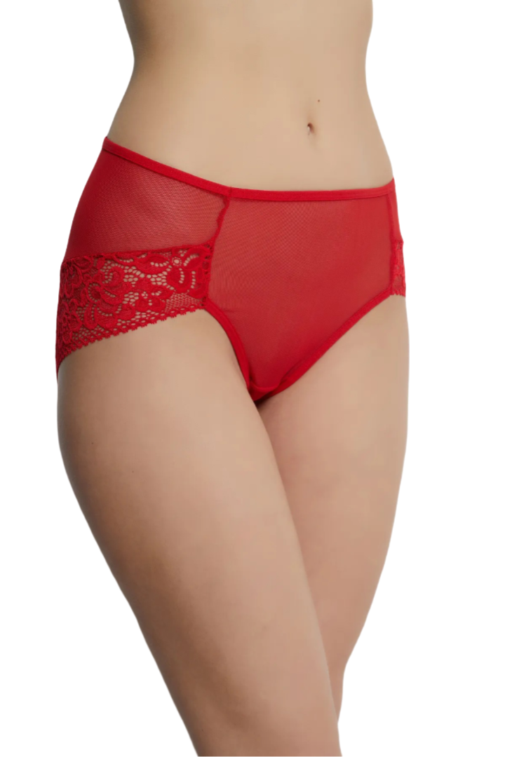 Dantel Bato Model Tül Kumaş Belden Arkaya Dantel Detaylı Kadın Külot