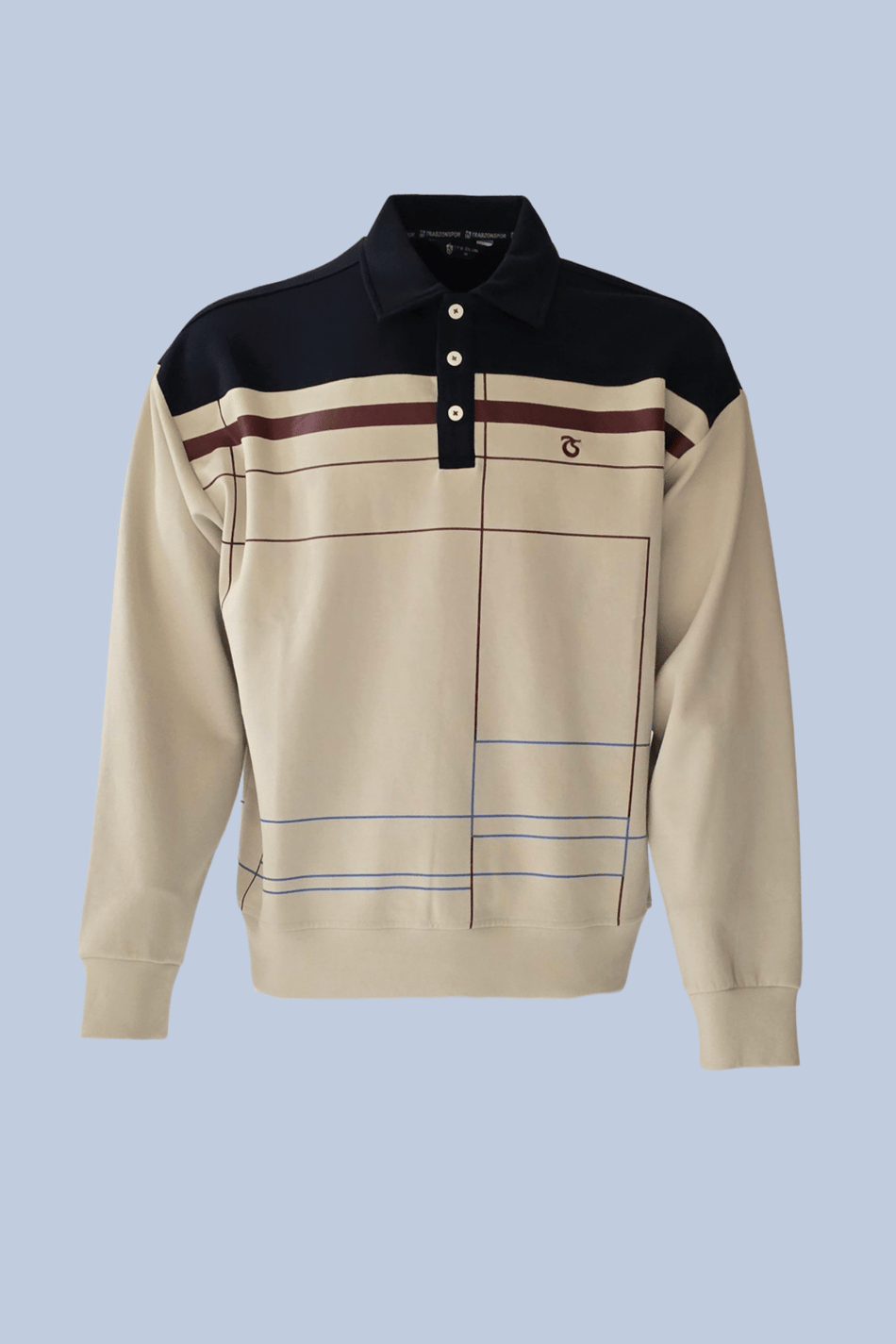 SWEAT GEOMETRİK BASKILI  POLO YAKA