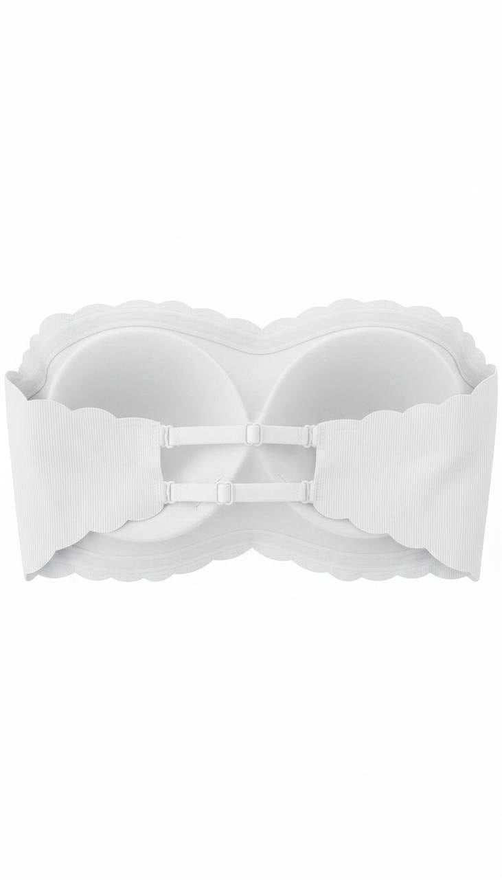 Bulut Koleksiyonu Büyük Beden C & D cup Strapless Sütyen Fitilli Beyaz (arkası ayarlanan)