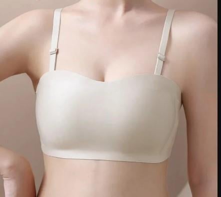 Bulut Lazer Kesim Ekru Straplez Sütyen