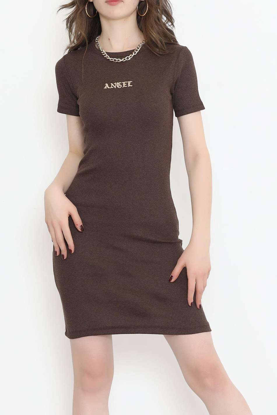 Dantel BABE&ANGEL Serisi Kahve Elbise 